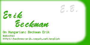 erik beckman business card